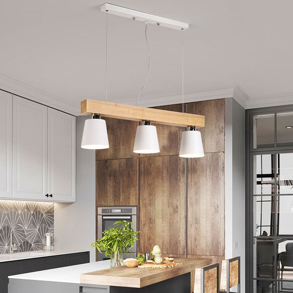 Designer Nordic Simple Wood Pendant Lights Led Hang Lamp Black