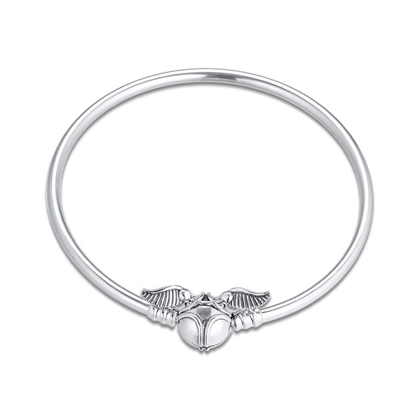 

moments harry golden snitch clasp bangle original 925 silver bracelets for woman jewelry making fashion female bracelets, Golden;silver
