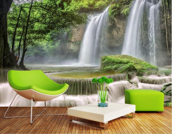 

custom mural wallpaper european style beautiful fresh scenery waterfall living room bedroom p wallpaper