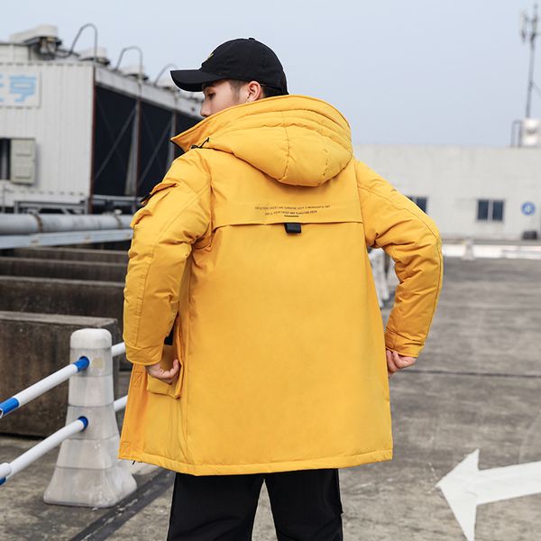 

hooded winter 90% duck down coats men pockets down jackets male thick coat fashion puffer jacket jk-820, Black