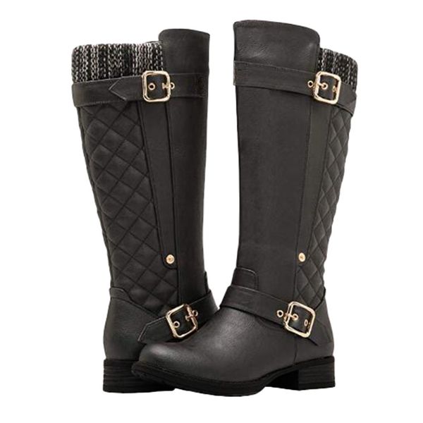 

winter boots women 2019 fashion vintage shoes woman streetwear casual knee high boots women platform shoes zapatos de mujer, Black