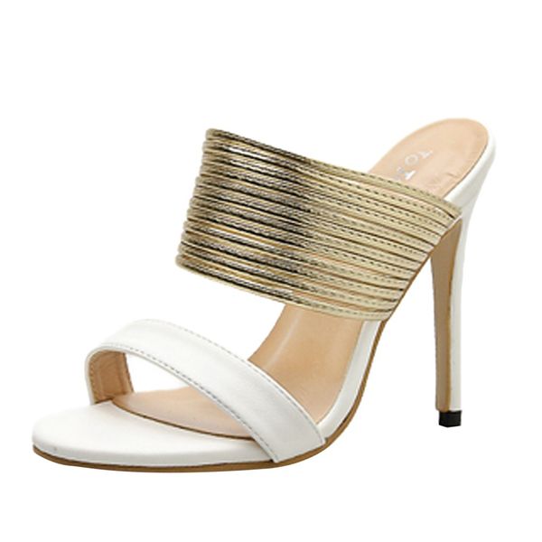 

jaycosin shoes women summer high heel casual fashion stiletto outdoor metal decoration gold thin high heels shoes, Black