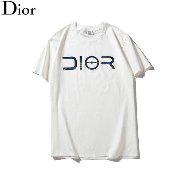 

2019 short sleeve women's cotton solid color ring stripe letter animal print casual shirt short sleeve sweater bear print--3, White