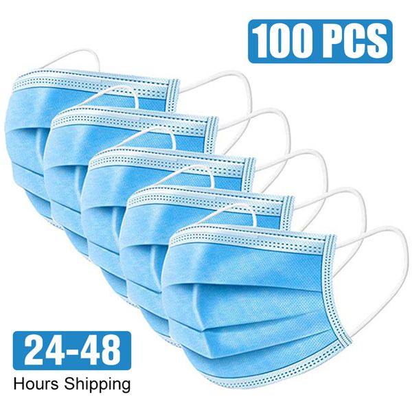

3-ply non woven disposable face mask 3 layers earloop anti-dust face masks mouth masks shipping