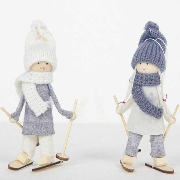 

creative kawaii christmas angel girl ski pendant christmas tree decoration for home xmas cute doll party decoration kids gift