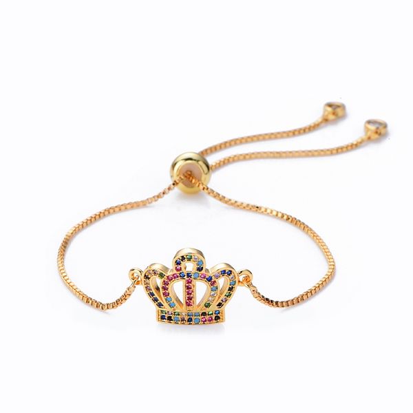 

luxury crystal crown charm bracelets&bangles gold bracelets for women jewelry bracelets gifts, Golden;silver