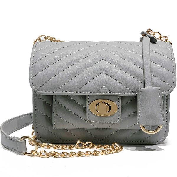 

european fashion female square bag 2019 new pu leather women's designer handbag lock chain shoulder messenger bags