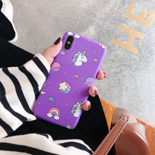 

новый ins ветер цвет звезда единорог сотовый телефон чехол iphonexsmax/7plus полный инкапсулированные мобильный чехол для iphone xr/макс/плю