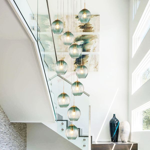 

modern nordic living room led glass staircase chandelier.master bedroom light.the chandelier in the room.ceiling lamp