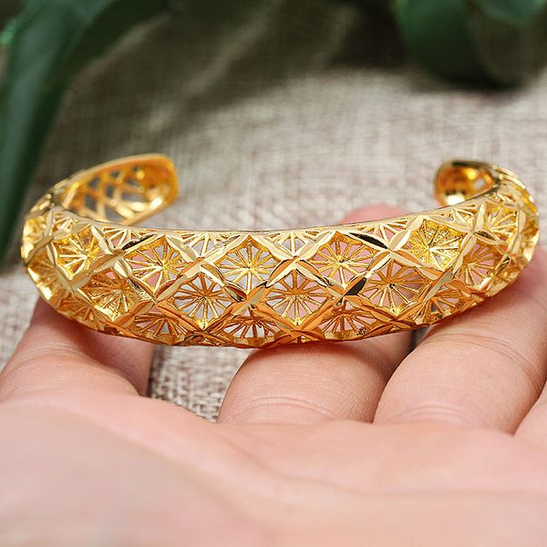 

bracelet trendy african ethiopia 24k plated gold color curb cuban chain bangles women gifts dubai jewelry gift, Black