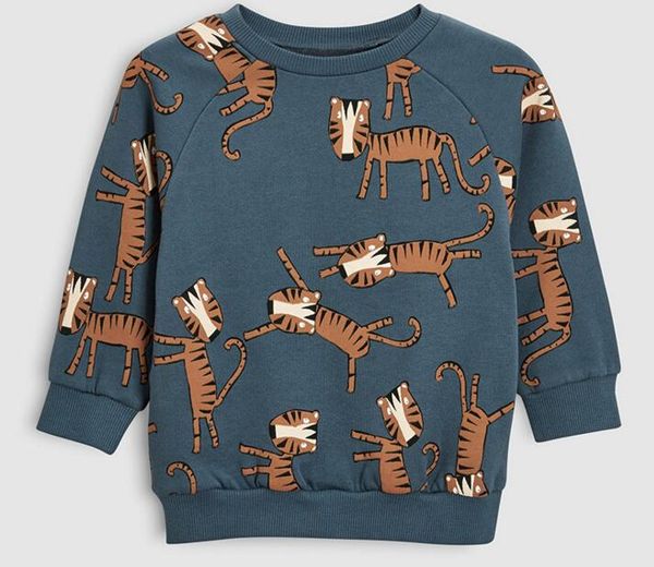 

boy kids clothing long sleeve shirt o-neck cartoon animal design shirt spring fall boy 100% cotton clothing, Blue