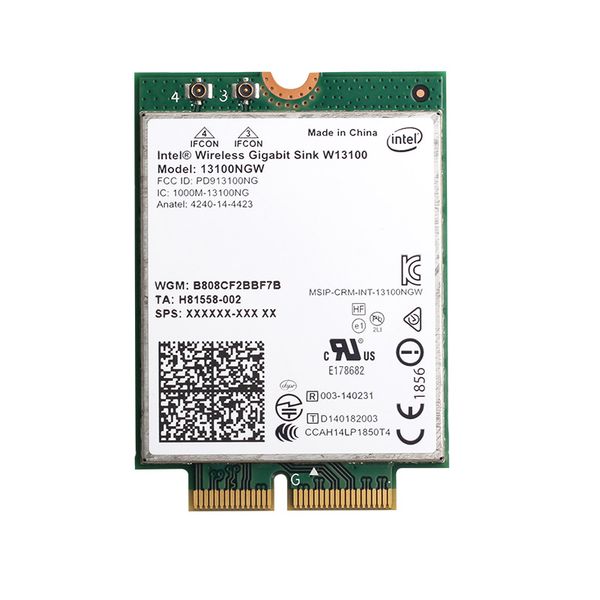 

intel wireless gigabit sink w13100 ngff m. 2 key g 4230 адаптер wifi + bluetooth 4.0 wigig 802.11 ad док-модуль 13100ngw