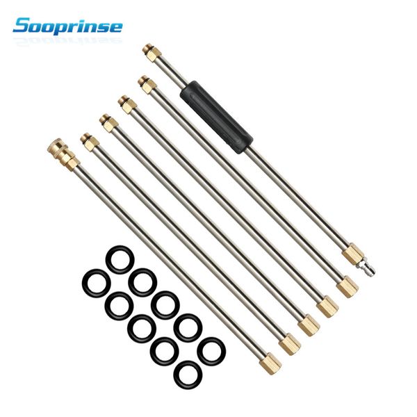 

sooprinse car washer water gun pressure washer wand extensions,replacement lance,6pcs/set 7.5-feet,1/4''quick connect 4000psi