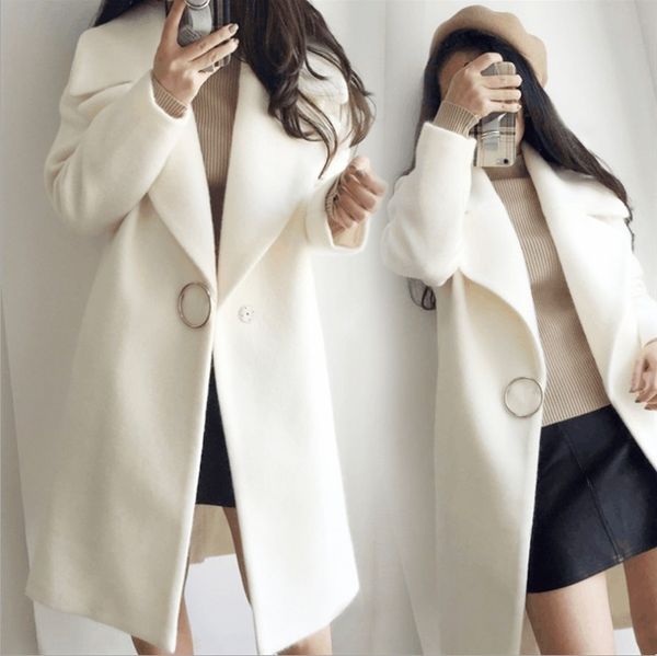 

women warm cotton overcoat winter thick knitwear shawl cape, Black