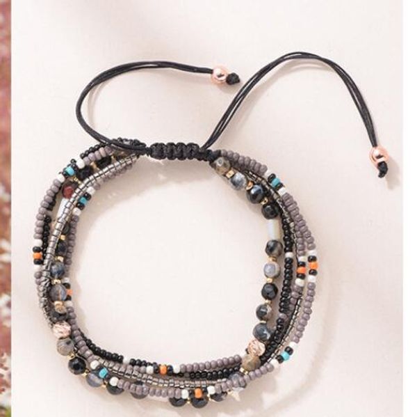 

fashion-jewelry bracelets for women beaded multilayer handmade bohemian couple bracelets fashion of shipping, Black