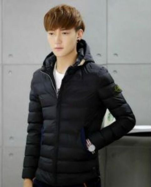 

new fashion autumn winter 108 long sleeve down coat sweatshirts cap coat casual clothes sweater shipping stone men island womenxlcanada, Black