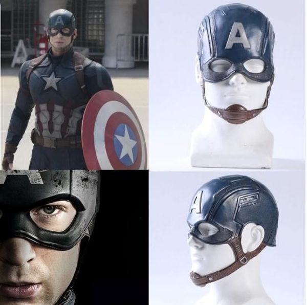 

movie captain america 3 civil war captain america mask cosplay steven rogers superhero latex helmet halloween for men party prop