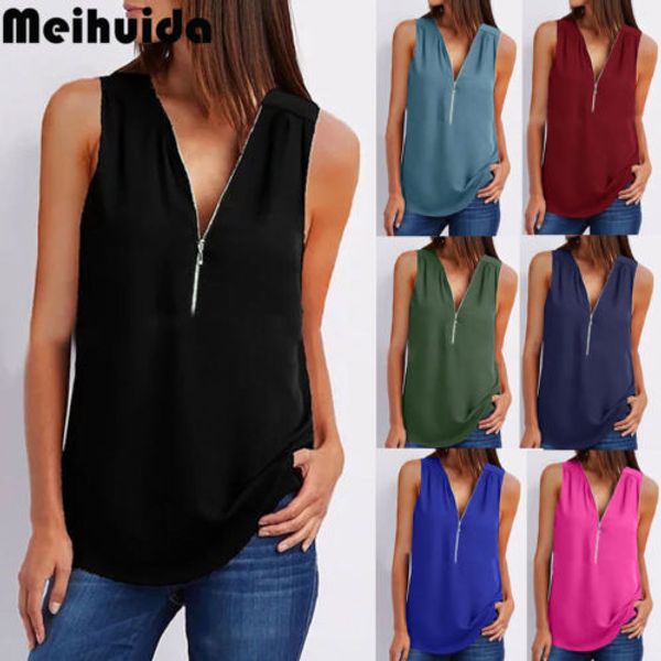 

2018. новой молнии шифон рубашки женщины лето рукава сыпучей блуза повседневной рубашка леди мода топы рубахи, White