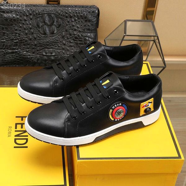 

2020 new shoes for men casual leather sneakers black white non slip thick-soled flat bottom casual shoe basketball shoes