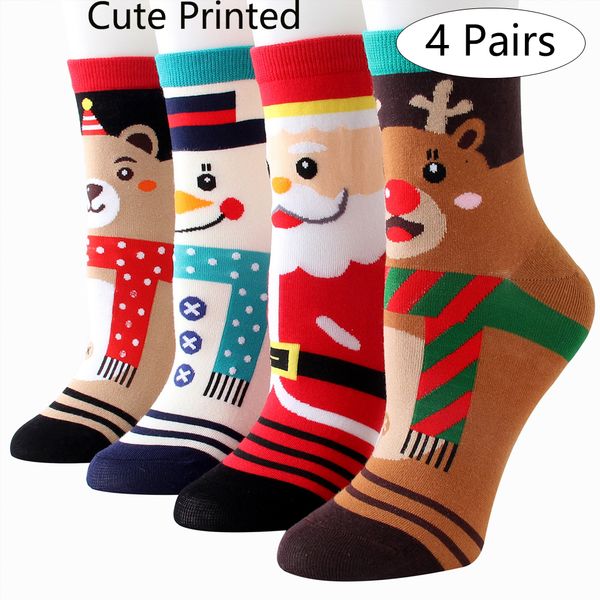 

christmas casual cartoon cotton socks coral fleece winter keep warm christmas tree decoration santa claus funny sock man women