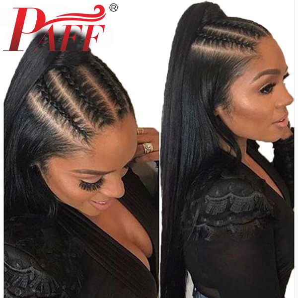 

paff straight full lace human hair wigs natural color part pre plucked hairline malaysia remy hair wig with baby hair, Black;brown