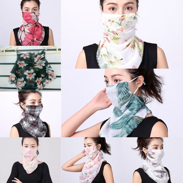 

chd1n face scarf masks mask 40 styles chiffon sun protection mask outdoor riding silk protective silk scarf handkerchief, Black