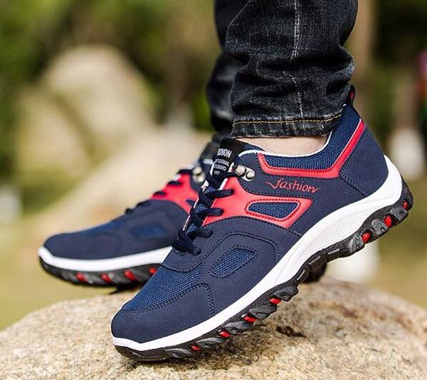 

luxury designer spring and autumn new outdoor classic hiking shoes breathable men's casual shoes sports running shoes ing, Black
