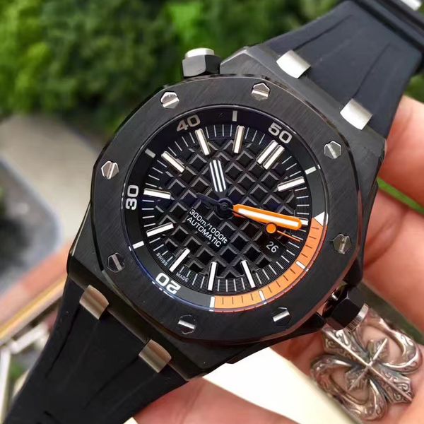 

2020 mens watches chronograph japan vk movement automatic watches classic style full stainless steel strap 5 atm waterproof luminous watch, Slivery;brown