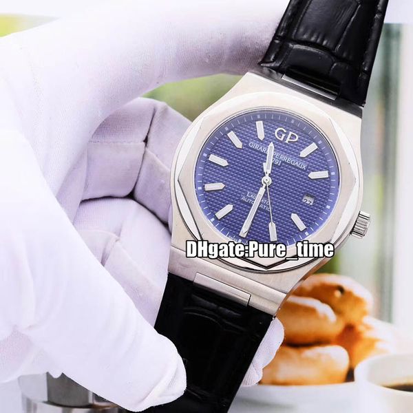 

новый gp girard-perregaux laureato 42 мм 81010-11-431-bb6a синий циферблат miyota 8215 автоматические мужские часы стальной корпус кожаные ч, Slivery;brown