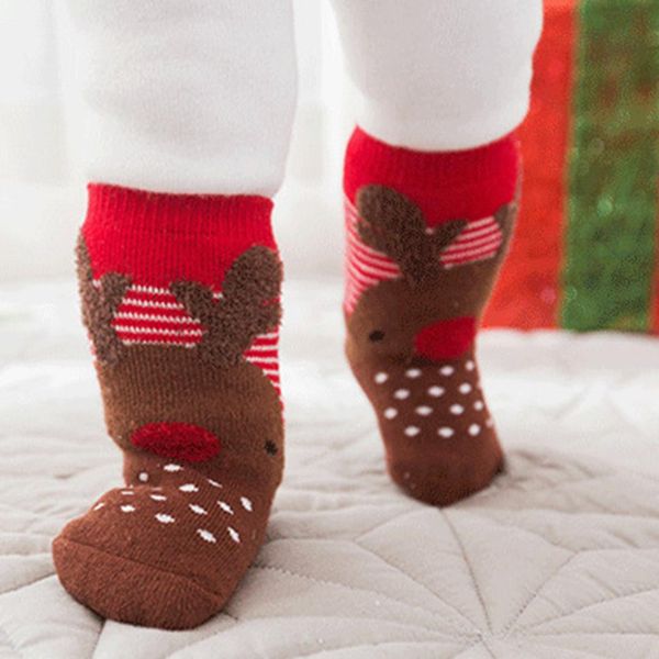 

4pcs autumn and winter terry thicken cotton socks christmas soft stocking for 6-10 year-old kids - b group l