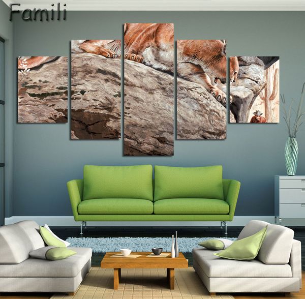 

5Pcs/set Lion Canvas Prints Classical Oil Painting Picture Printed On Canvas Unframed Modern Abstract Wall Painting