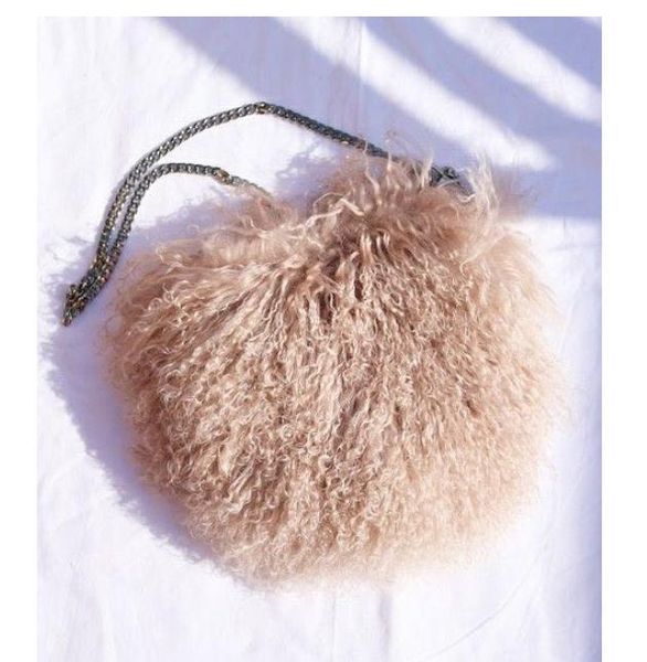 

new fashion ostrich wool party women handbags bag fashion shoulder bag chain evening fur clutch female purse crossbody