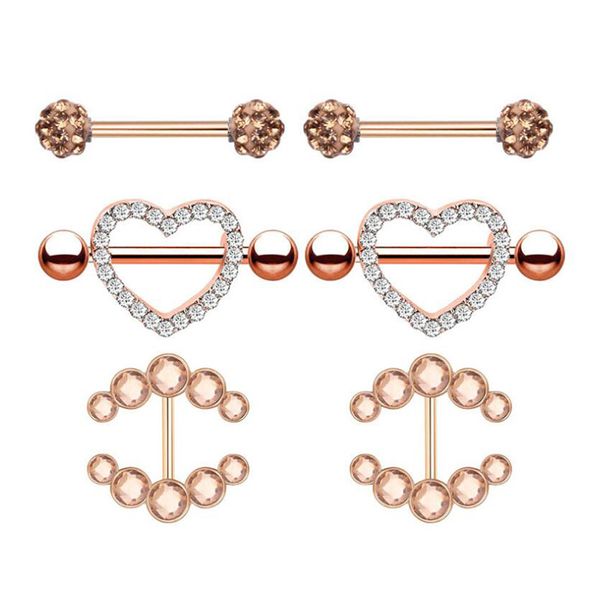 

wholesale nipple piercing studs multiple stainless steel nipple ring zicon body piercing jewellery for salon and piercing supplies