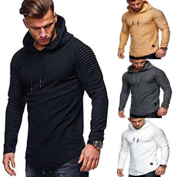 

мышцы мужская с длинным рукавом повседневная толстовки толстовка топы рубашки slim fit с капюшоном рубашки hoddies, Black