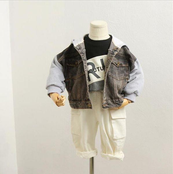 

2020 новое прибытие девочек для мальчиков denim пальто весна полный рукав мода дети куртка 2-7 лет ро2, Blue;gray
