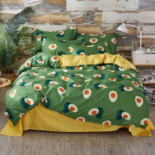 

50fruit геометрический 3 / 4шт комплект постельного белья полоса точка пододеяльник простыни и наволочки postoral одеяло комплект постельных