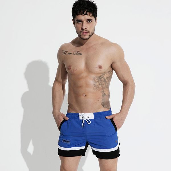 

inside liner boardshorts men beach board swim shorts swimwear beachwear male bermuda surfing swimming short joggers sweatpants style, White;black