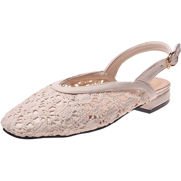 

beige heeled sandals buckle strap 2020 women's flat summer shoes woman espadrilles platform shoes all-match clear heels black