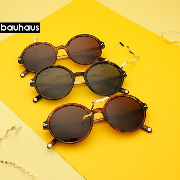 

bauhaus 2019 vintage oval acetate classic sunglasses women/men eyeglasses street beat shopping mirror uv400, Blue
