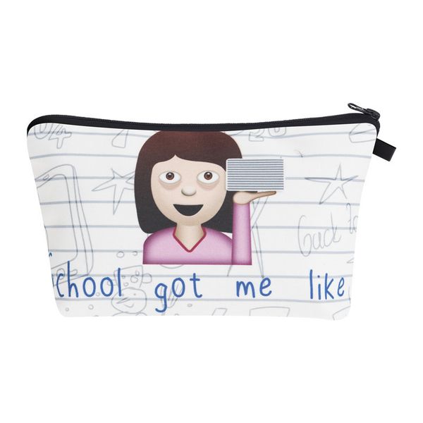 

мода косметический мешок печати женщины макияж мешки симпатичные сумки шлемофон конфеты cosmetic печати коллекция повседневный мужчин молния