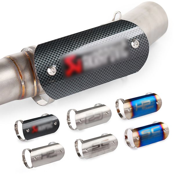 

universal motorcycle exhaust middle mid link connecting pipe protector heat shield cover carbon fibre anti-scalding shell