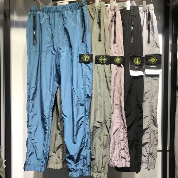 

2020 mens pants cotton stripe detail tear-proof lattice imported black two color asian size terry fabric round neck for male and female, Blue;gray