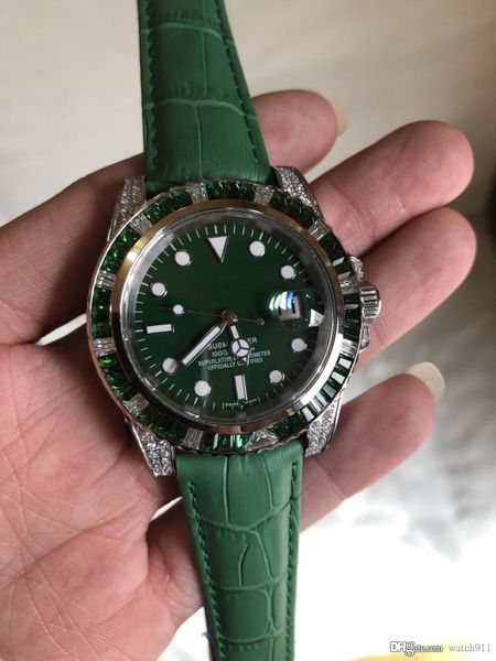 

ff men40mm stainless steel watchband with drill sport luminous multifunctional factory selling mechanical wristwatch of postage, Slivery;brown