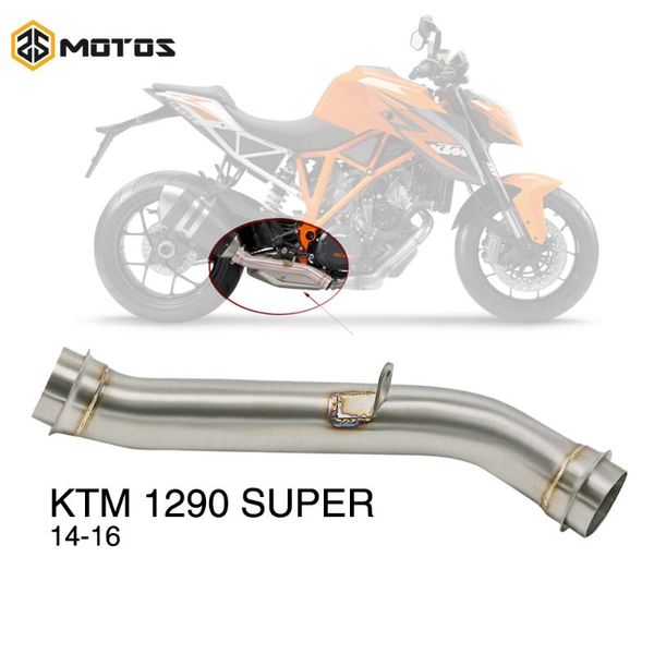 

zs motos motorcycle exhaust pipe middle pipe link connection stainless steel for super 1290 2014-2016 middle link