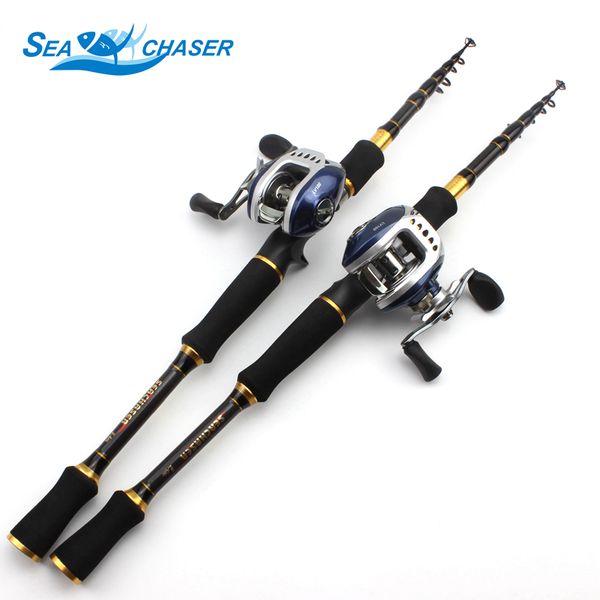 

carbon rod m power lure 7g -28g 1.8m 2.1m 2.4m 2.7m portable fishing rod casting casting reels set