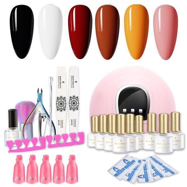 

nail set 54w uv led lamp dryer nail file buffer with 9pcs gel polish machine varnish cutter brush manicure art set tool