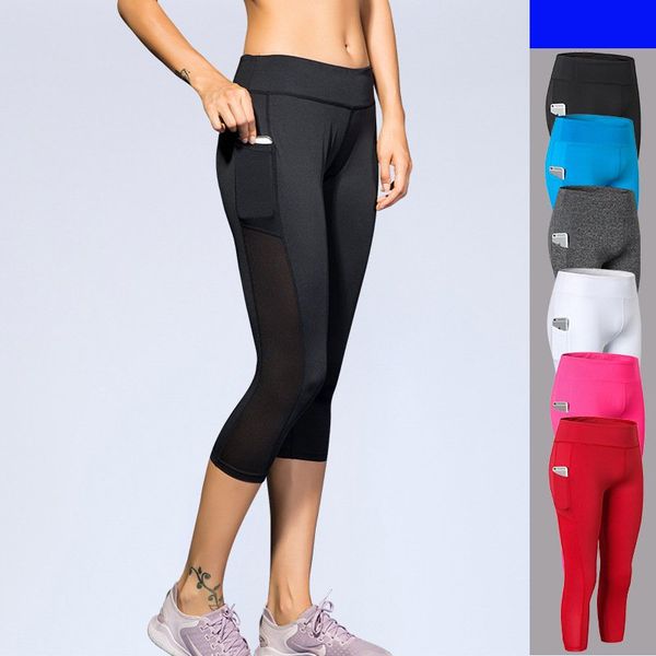 

sport yoga pants workout running exercise high waist elastic quick dry casual fitness leggings 5 colors women's clothings, Black