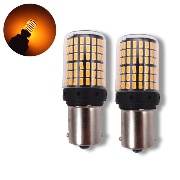 

2x 1156 ba15s p21w led поворотник свет лампы amber no flash canbus 144smd
