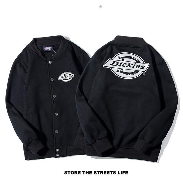 

s3 dickiesing толстовка роскошная толстовка высокое качество мужские и женские дизайнерские пальто хлопок письмо печати свитер зимняя толсто, Black