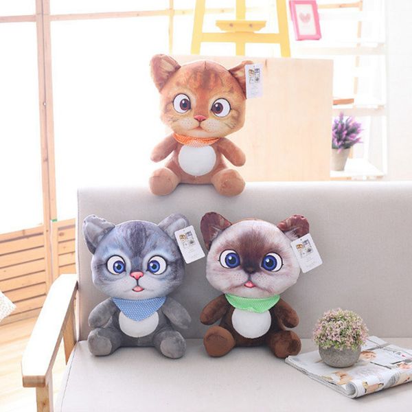 

20cm 3d cat toys kawaii plush animal cats dolls toys gifts